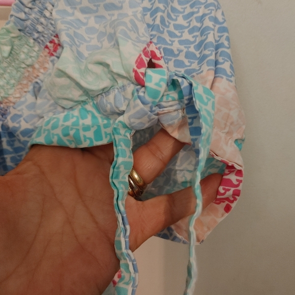 Vineyard Vines Patchwork well off the shoulder short sleeves dress Sz.2X - Picture 6 of 7